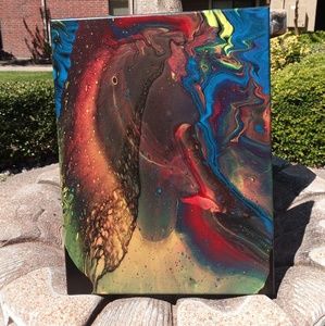 Acrylic abstract hand painted artwork